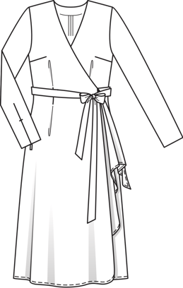 Long Metallic Wrap Dress #123 10/2011 | PDF Sewing Pattern