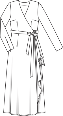 Long Metallic Wrap Dress #123 10/2011 | PDF Sewing Pattern