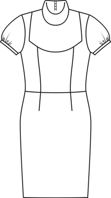 Little Black Dress with Lace Inset 10/2011 | PDF Sewing Pattern