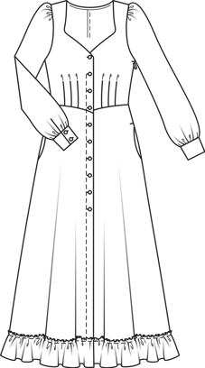Boho Crepe Chiffon Long Dress 10/2011 | PDF Sewing Pattern