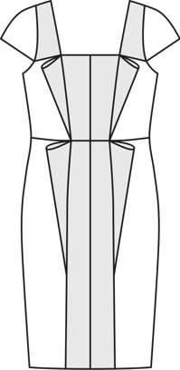 Cap Sleeve Cocktail Dress with Metallic Insets 11/2011 | PDF Sewing Pattern