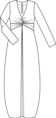 Long Sleeve Maxi Dress 12/2011 | PDF Sewing Pattern