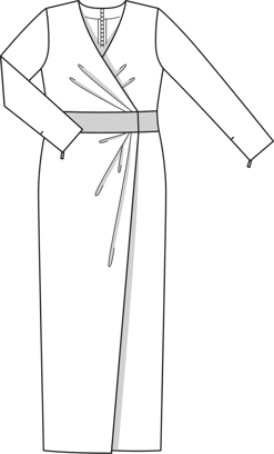 Long Sleeve Wrap Dress (Plus Size) 12/2011 | PDF Sewing Pattern