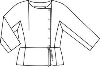 Chaqueta-blusa #134 | Burda Style 12/2013 | Patrón de costura PDF