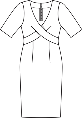 Vestido cruzado #117 | Burda Style 04/2014 | Patrón de costura PDF