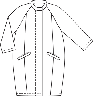 Abrigo de línea "O" ("eggshape") #130 | Burda Style 04/2014 | Patrón de costura PDF