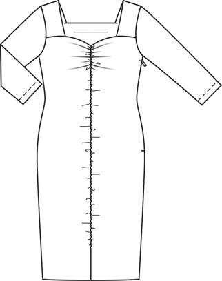 Vestido plus con frunces #137 | Burda Style 06/2014 | Patrón de costura PDF