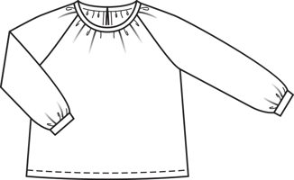 Blusa de menina #148 | Burda Style 12/2014 | Molde de costura PDF