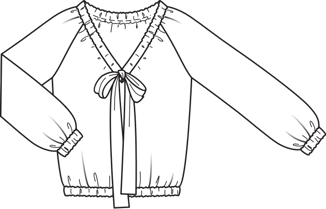 Elasticated Tie Neck Blouse 02/2015 | PDF Sewing Pattern