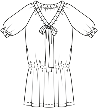 Flowing Dropped Waist Dress 02/2015 | PDF Sewing Pattern