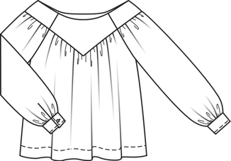 Pointed Yoke Boatneck Blouse 02/2015 | PDF Sewing Pattern