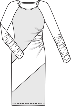 Diagonal Divided Panel Dress 02/2015 | PDF Sewing Pattern