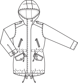 Parka para niños/niñas #131 | Burda Style 06/2015 | Patrón de costura PDF