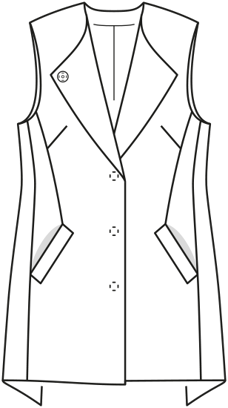 stevigestof gilet 122 | Burda Style 08/17 | PDF naaipatronen