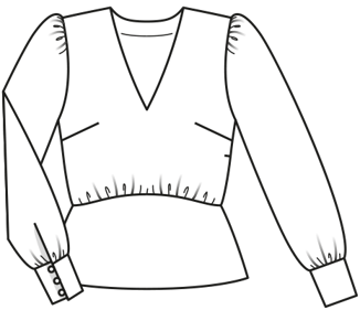 katoen blouse 118 | Burda Style 08/19 | PDF naaipatronen