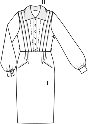 Robe, avec ceinture et écharpe amovible en Laine n°120 | Burda Style 10/20 | Patron de couture PDF