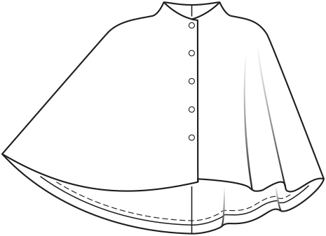 cape #104 | synthetische stof | burda style 01/2021 | PDF naaipatronen