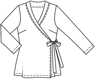 Knit fabric Wrap Top 111|Burda Style 3/21 | PDF Sewing Pattern
