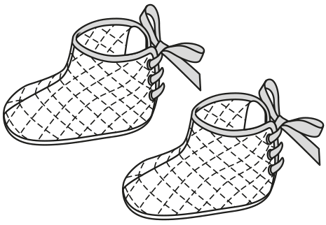 Chaussures de bébé en Tissu matelassé n°132 | Burda Style 08/21 | Patron de couture PDF