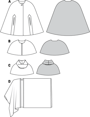 Dames Cape et tricot, fausse fourrure n°7313