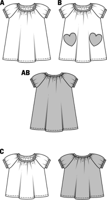 Burda 9438 - Klänning Skjorta - Baby Flicka