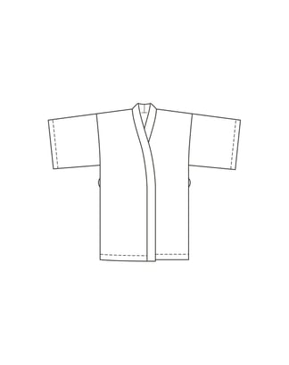 burda symönster dam chiffong kimono med slips 5995C 