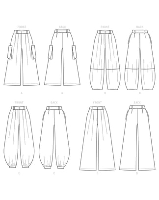 Patron McCall's Pantalon femme coupe ample #M7907A5 Taille 32-40