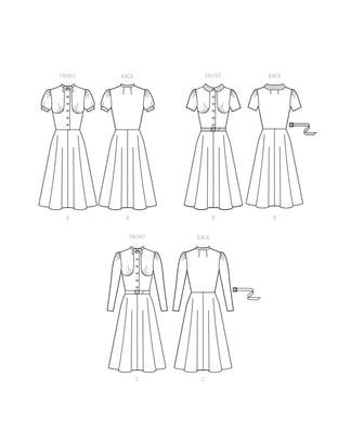 Patrón de costura McCalls para vestido de mujer M8338A5 Talla 32-40