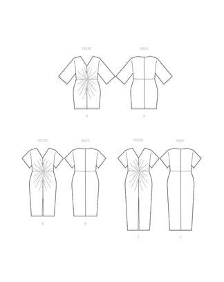 Patrones de costura McCalls para mujer Vestidos con nudo frontal #M8340W3 Talla 56-64
