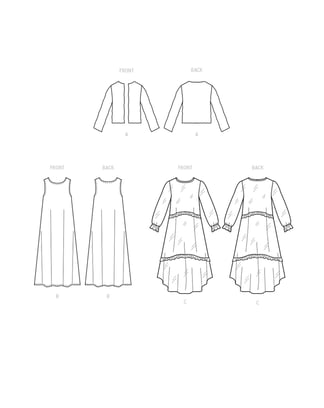 Patrón de McCall para niña: vestido, chaqueta y falda M8354A