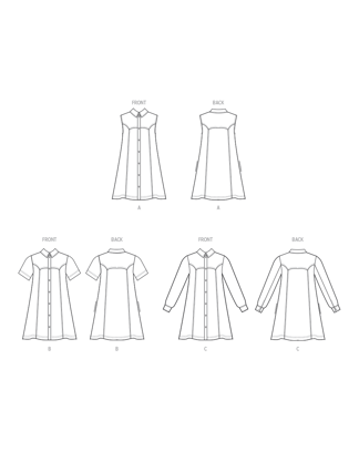 Patrons McCall's Robe chemisier courte pour femmes #M8508.Y5 Taille 44-52