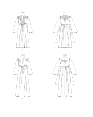 Patron Vogue robe décontractée femme #V1921 tailles 32-40