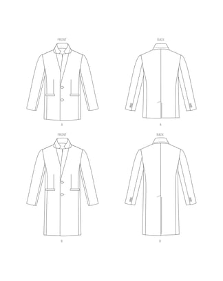 Patron Vogue V1930MXX Manteau homme Slim Fit Taille 50-56