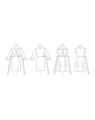 Patron Vogue V1952F5 Robe portefeuille pour femme avec liens au cou Taille 42-50