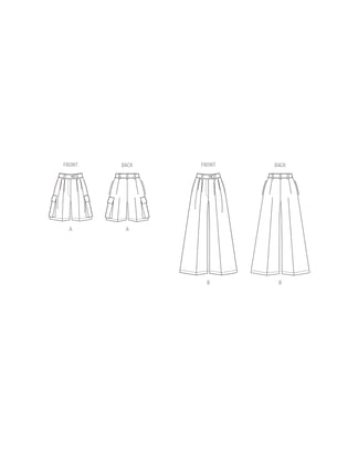 Patron Vogue V1958A5 Pantalon large & short pour femme Taille 32-40