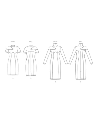 Patron Vogue V1969Y5 Robe de soirée femme avec détails découpés Taille 44-52