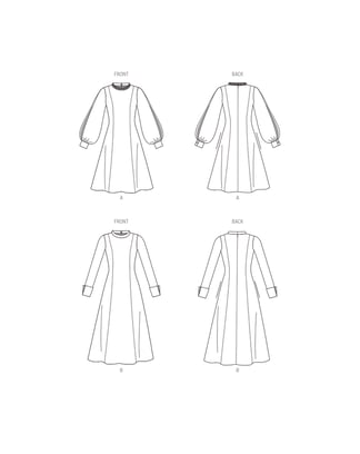 Patron Vogue Robe de soirée femme avec manches longues #V1983 Taille 42-50