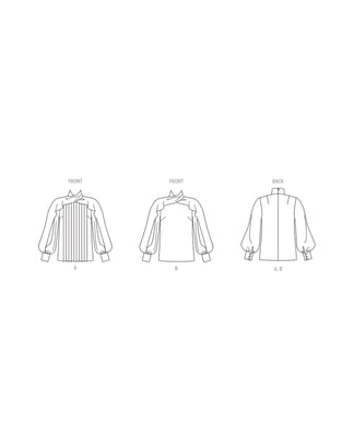 Patron Vogue Blouse femme avec encolure ronde #V1985 Taille 30-38