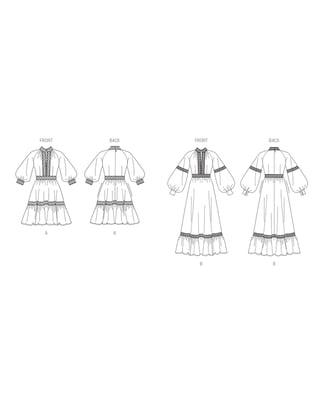 Patron Vogue Robe Femme avec Volants # V2004 Taille 44-52