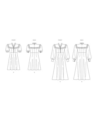 Patron Vogue robe femme avec volants et manches froncées # V2005 tailles 42-50