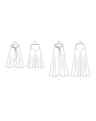 Patron Vogue jupe drapée pour femmes #V2033 tailles 38-46