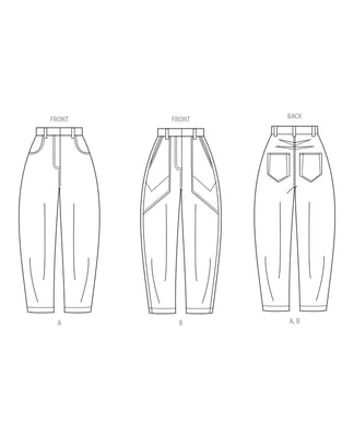 Patron Vogue Pantalon femme avec jambe évasée #V2051.U5 Taille 42-50