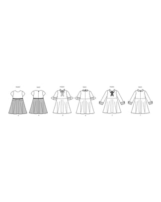 Patron Vogue Robe enfant fille avec manches #V2058.A Taille 104-134