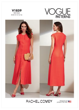 Patron Vogue Robe en lin pour femme #V1859 Taille 38-44