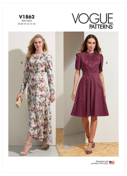 Patron Vogue Robe Femme Midi Maxi #V1862 Taille 40-48