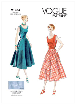 Patron Vogue Femme Robe portefeuille vintage #V1864 Taille 38-44