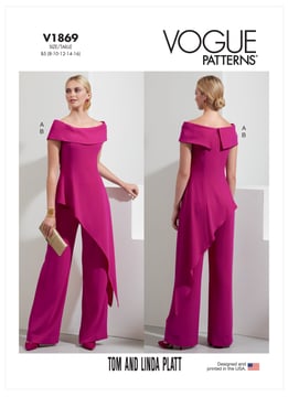 Patron Vogue pour femme, ensemble composé d'un haut et d'un pantalon #V1869 tailles 40-48