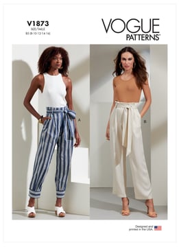 Patron Vogue Pantalon Paperbag Femme #V1873 Taille 38-44