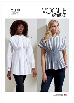 Patron Vogue Blouse à basque pour femme #V1874 Taille 36-44