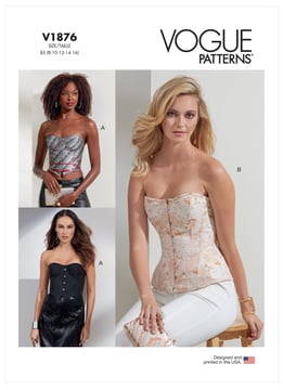 Patron Vogue Corsage femme avec laçage dans le dos #V1876 Taille 38-44